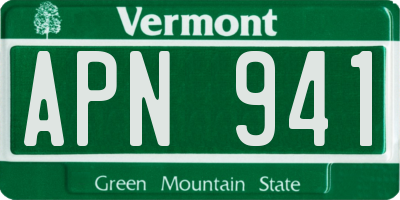 VT license plate APN941