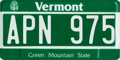 VT license plate APN975