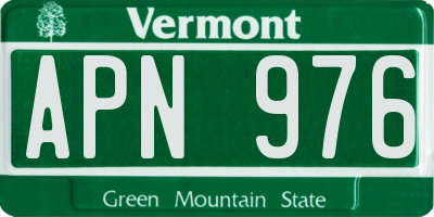 VT license plate APN976
