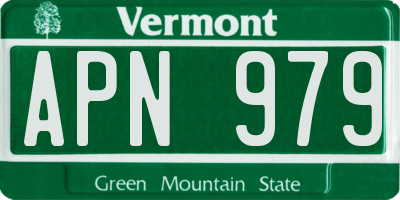 VT license plate APN979