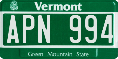 VT license plate APN994