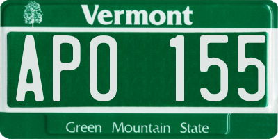 VT license plate APO155