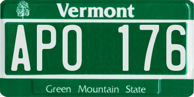 VT license plate APO176