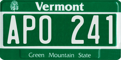 VT license plate APO241