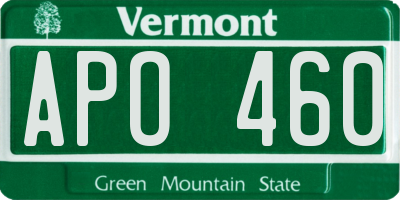 VT license plate APO460