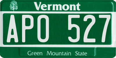 VT license plate APO527
