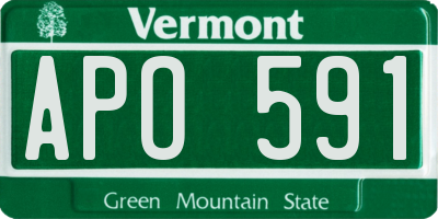VT license plate APO591
