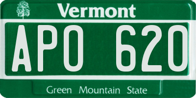 VT license plate APO620