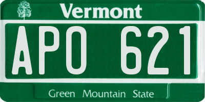 VT license plate APO621