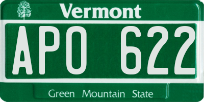 VT license plate APO622