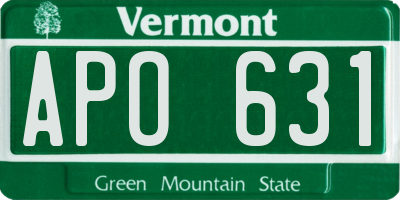 VT license plate APO631