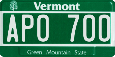 VT license plate APO700