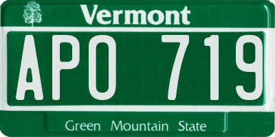 VT license plate APO719