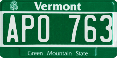 VT license plate APO763