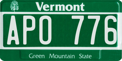 VT license plate APO776