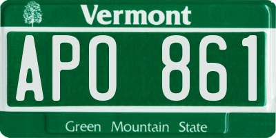 VT license plate APO861