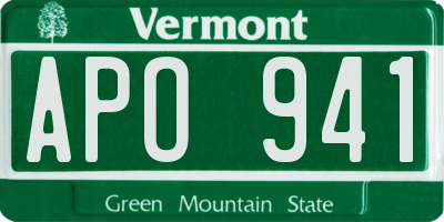 VT license plate APO941