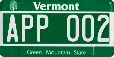 VT license plate APP002