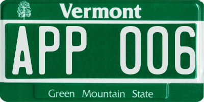 VT license plate APP006