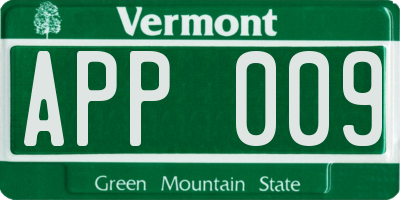VT license plate APP009