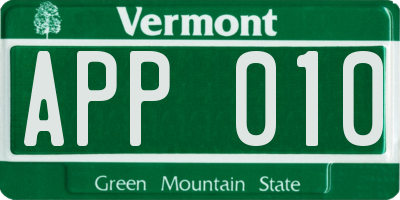 VT license plate APP010