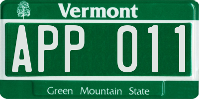 VT license plate APP011