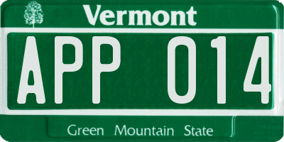 VT license plate APP014