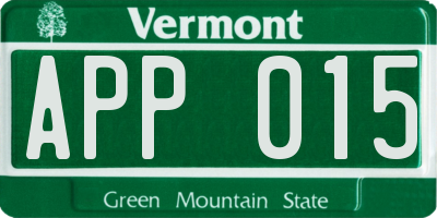 VT license plate APP015