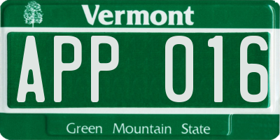 VT license plate APP016