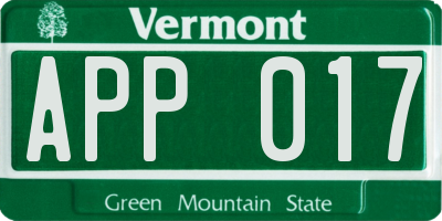 VT license plate APP017