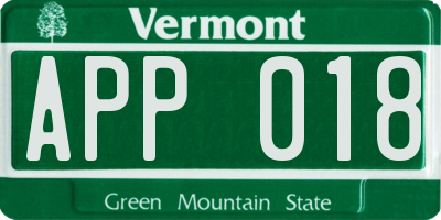 VT license plate APP018