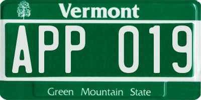 VT license plate APP019