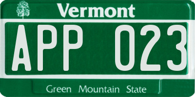 VT license plate APP023