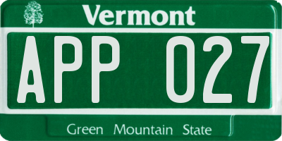 VT license plate APP027