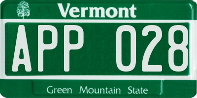 VT license plate APP028