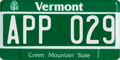VT license plate APP029