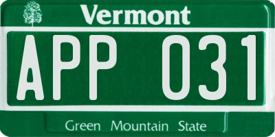 VT license plate APP031