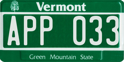 VT license plate APP033