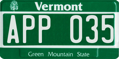 VT license plate APP035