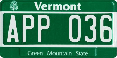 VT license plate APP036