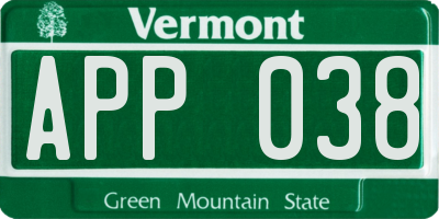 VT license plate APP038