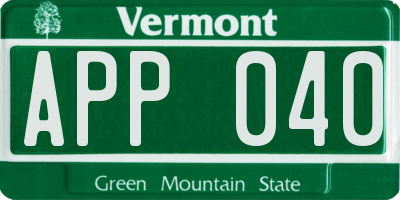 VT license plate APP040