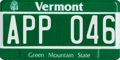 VT license plate APP046