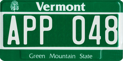 VT license plate APP048