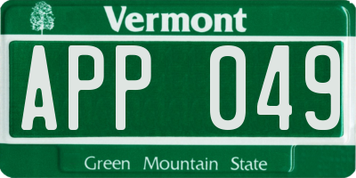 VT license plate APP049