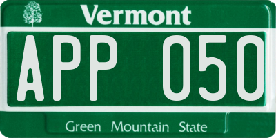 VT license plate APP050