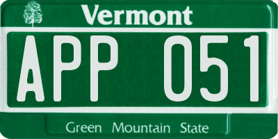 VT license plate APP051
