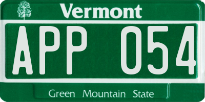 VT license plate APP054