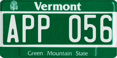 VT license plate APP056