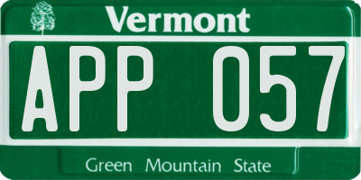 VT license plate APP057